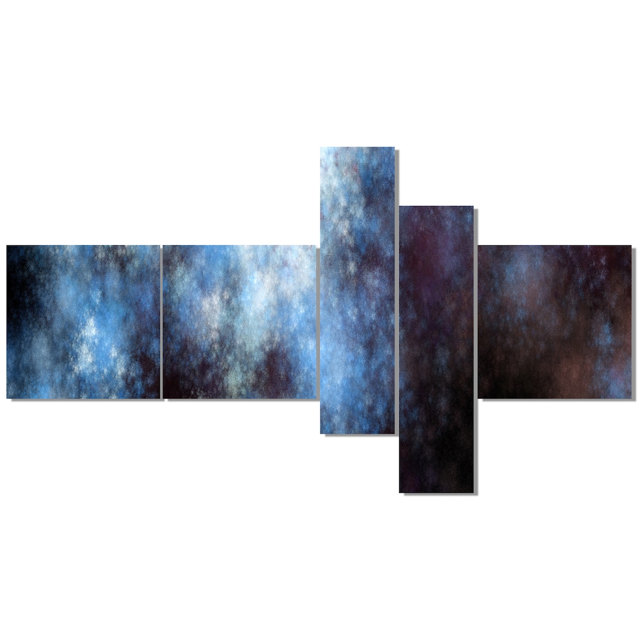 Designart - Blue White Starry Fractal Sky - Abstract Art on Canvas